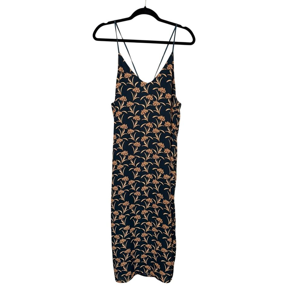 Rope Picnic Floral Cami Maxi Dress 38 M Teal Boho Cottagecore Midi Resortwear